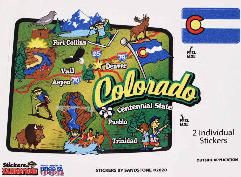 Colorado State Map Die Cut Sticker