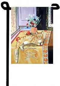 Cat (Hobbes) - 11"x15" 2-Sided Garden Banner