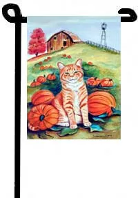 Cat (Pumpkin Patch) - 11"x15" 2-Sided Garden Banner