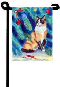 Cat (Christmas Balls) - 11"x15" 2-Sided Garden Banner