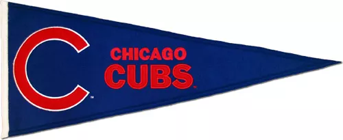 Chicago Cubs Wool Pennant (Red/Blue Throwback Design)