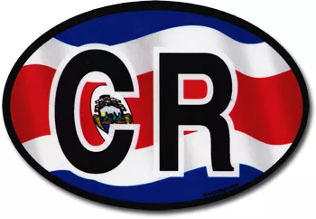 Costa Rica Wavy Oval Decal