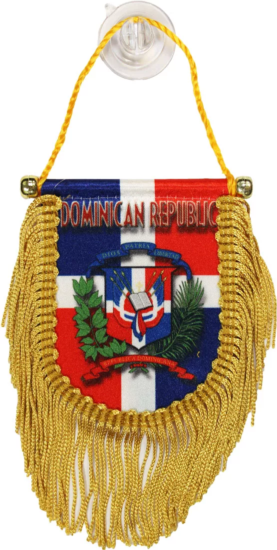 Dominican Republic Window Hanging Flag (Shield)