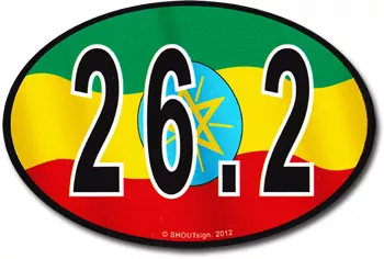 Ethiopia Wavy Oval Marathon Sticker