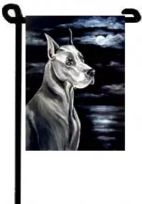 Great Dane (Moonlight) - 11"x15" 2-Sided Garden Banner