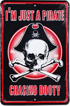 I'm Just a Pirate Metal Parking Sign