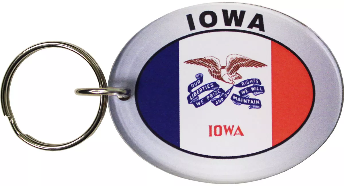Iowa Oval Acrylic Keyring