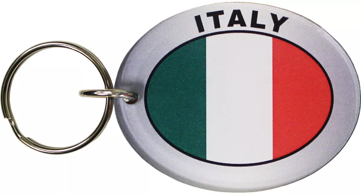 Italy Oval Acrylic Keyring