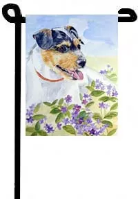 Jack Russell Terrier (In the Flowers) - 11"x15" 2-Sided Garden Banner