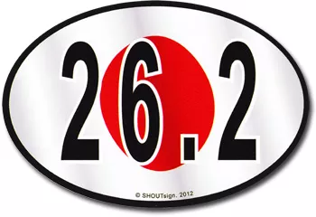Japan Wavy Oval Marathon Sticker