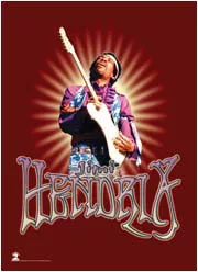 Jimi Hendrix Textile Poster (Red)