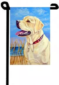 Labrador (Yellow-At the Beach) - 11"x15" 2-Sided Garden Banner
