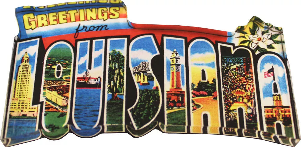 Louisiana Acrylic Postcard Magnet