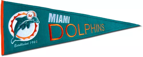 Miami Dolphins NFL Wool Pennant (Throwback Design)