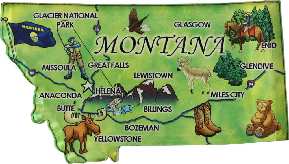 Montana Acrylic State Map Magnet