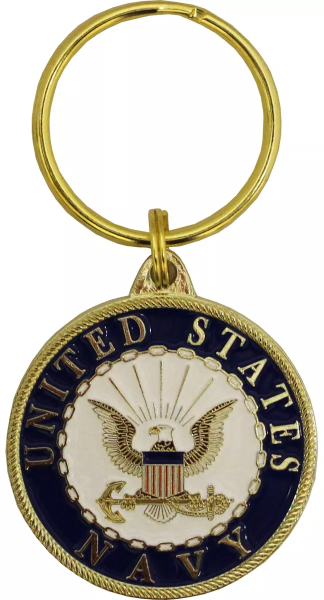 Navy Metal Keyring