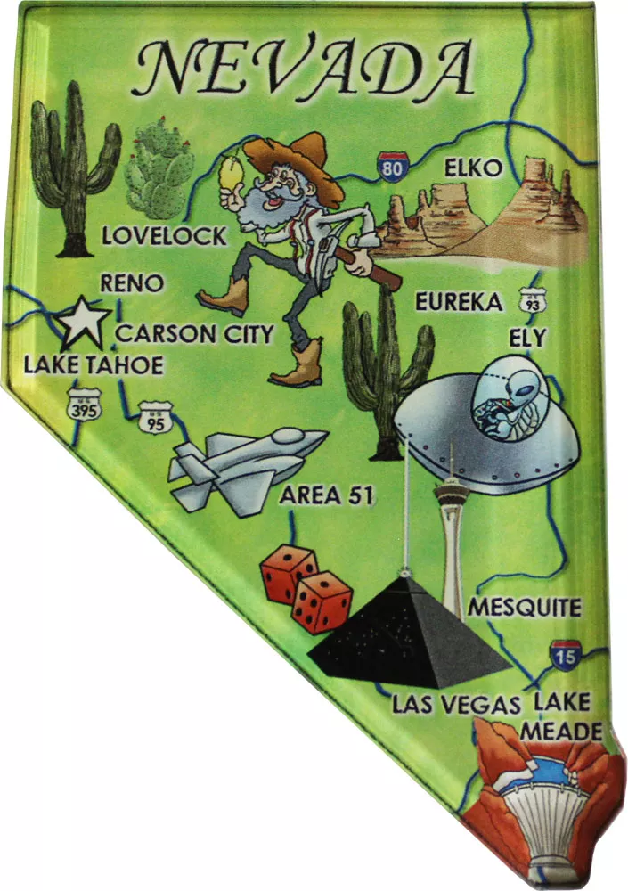Nevada Acrylic State Map Magnet