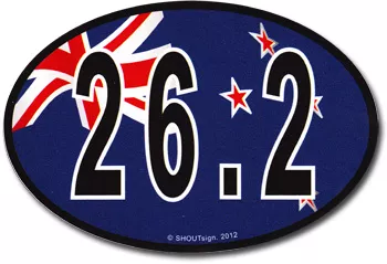 New Zealand Wavy Oval Marathon Sticker