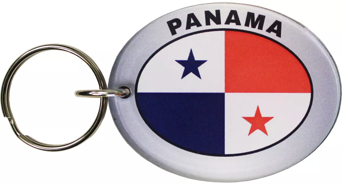 Panama Oval Acrylic Keyring