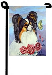 Papillon (Curious Visitor) - 11"x15" 2-Sided Garden Banner