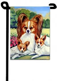 Papillon (Puppy Love) - 11"x15" 2-Sided Garden Banner