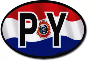 Paraguay (1970-2013) Wavy Oval Decal