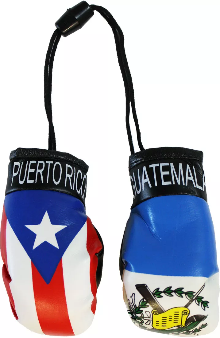Puerto Rico and Guatemala Mini Boxing Gloves