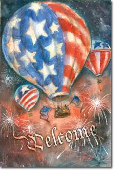 Red White and Balloon Toland Art Banner