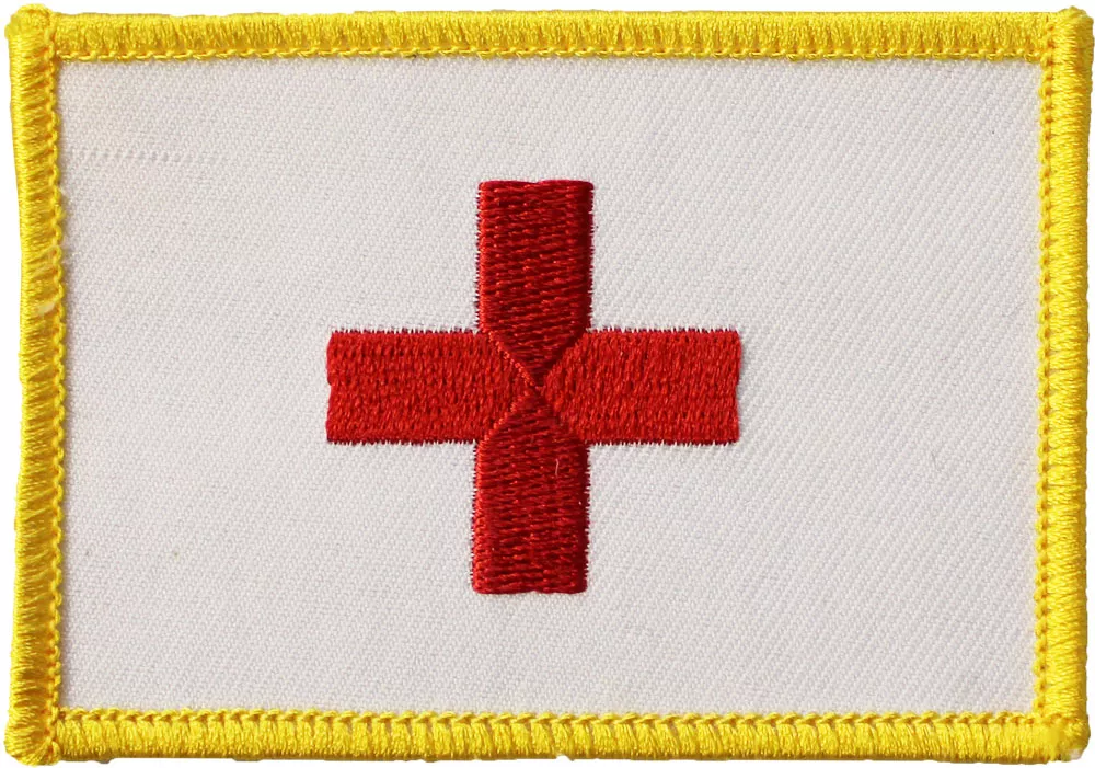 Red Cross Rectangular Patch