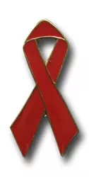 Red awareness Ribbon Lapel Pin