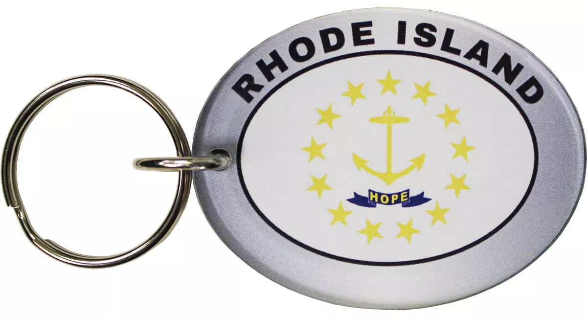 Rhode Island Oval Acrylic Keyring