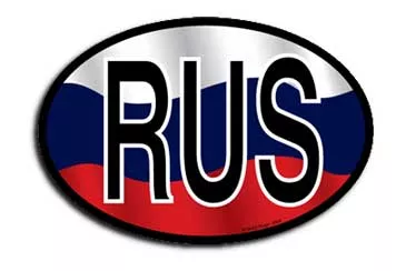Russia Wavy Oval Decal