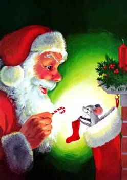 Santa and Mouse Toland Art Banner