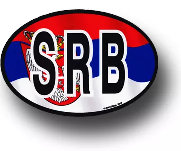 Serbia Wavy Oval Decal
