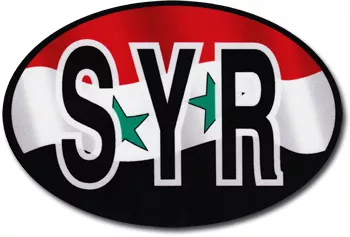 Syria (1980-2024) Wavy Oval Decal