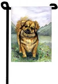 Tibetan Spaniel Canvas House Flag - Tibetan Spaniel II