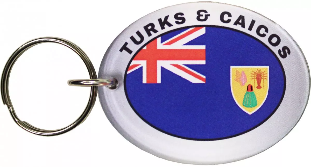 Turks and Caicos Oval Acrylic Keyring