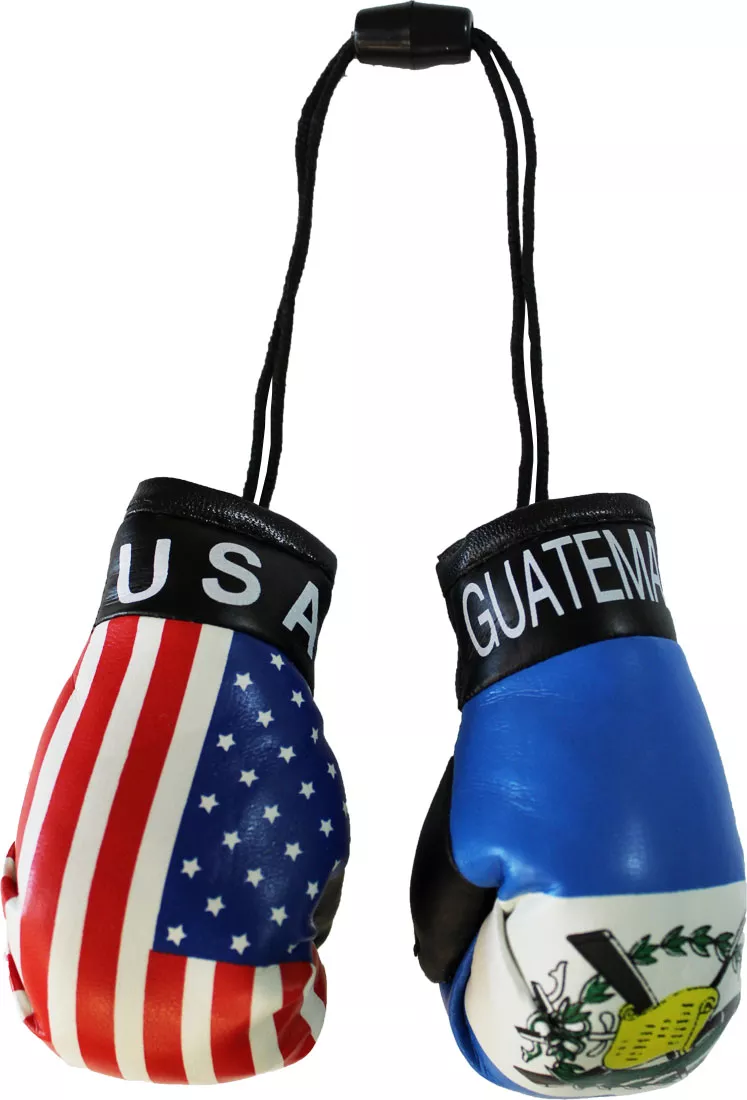 USA and Guatemala Mini Boxing Gloves