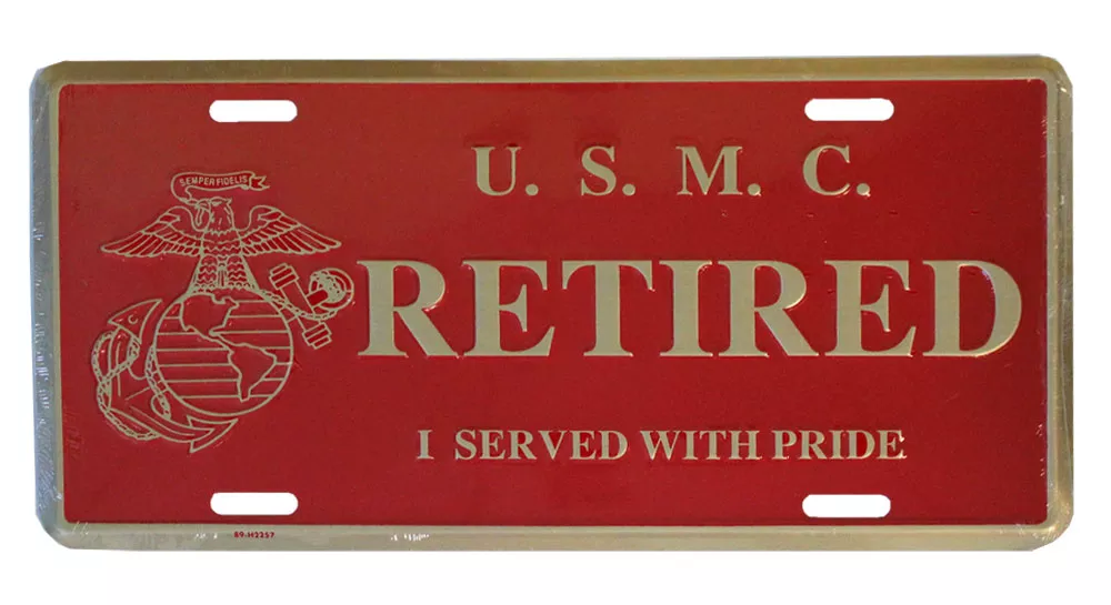 Marines Retired License Plate