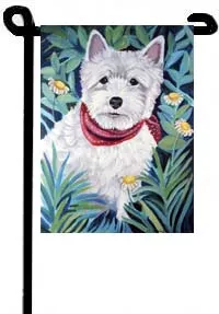 West Highland Terrier (with Scarf) - 11"x15" 2-Sided Garden Banner