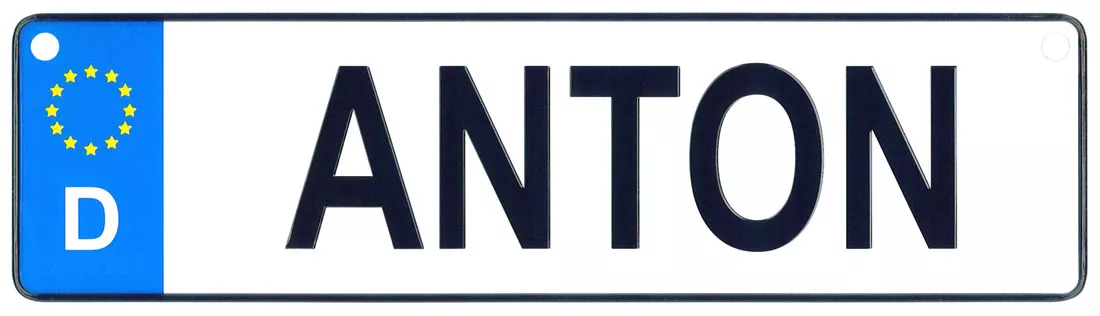Anton - European License Plate (Germany)
