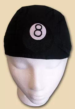 8 Ball EZDanna Headwrap (Embroidered) - One Size Fits All, Black