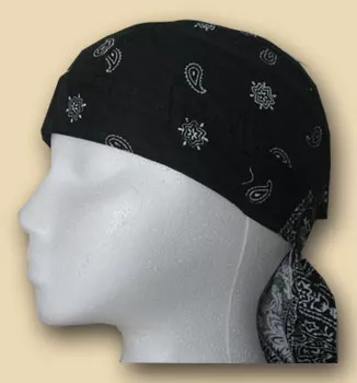 Black Bandanna Headwrap - Black