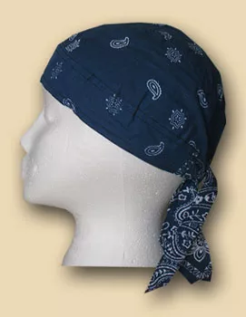 Blue Bandanna Headwrap - Blue