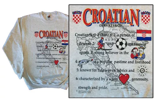 Croatia National Definition Sweatshirt - S, Gray, Ash