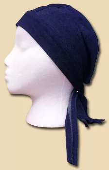 Dark Denim Headwrap - One Size Fits All, Blue