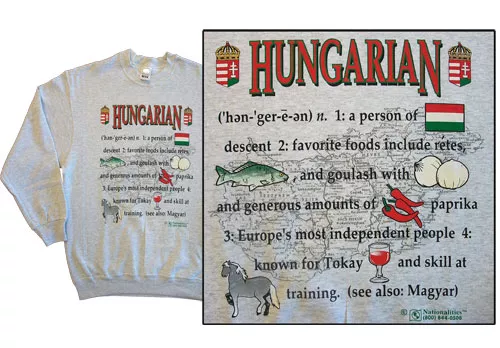 Hungary National Definition Sweatshirt - S, Gray, Ash