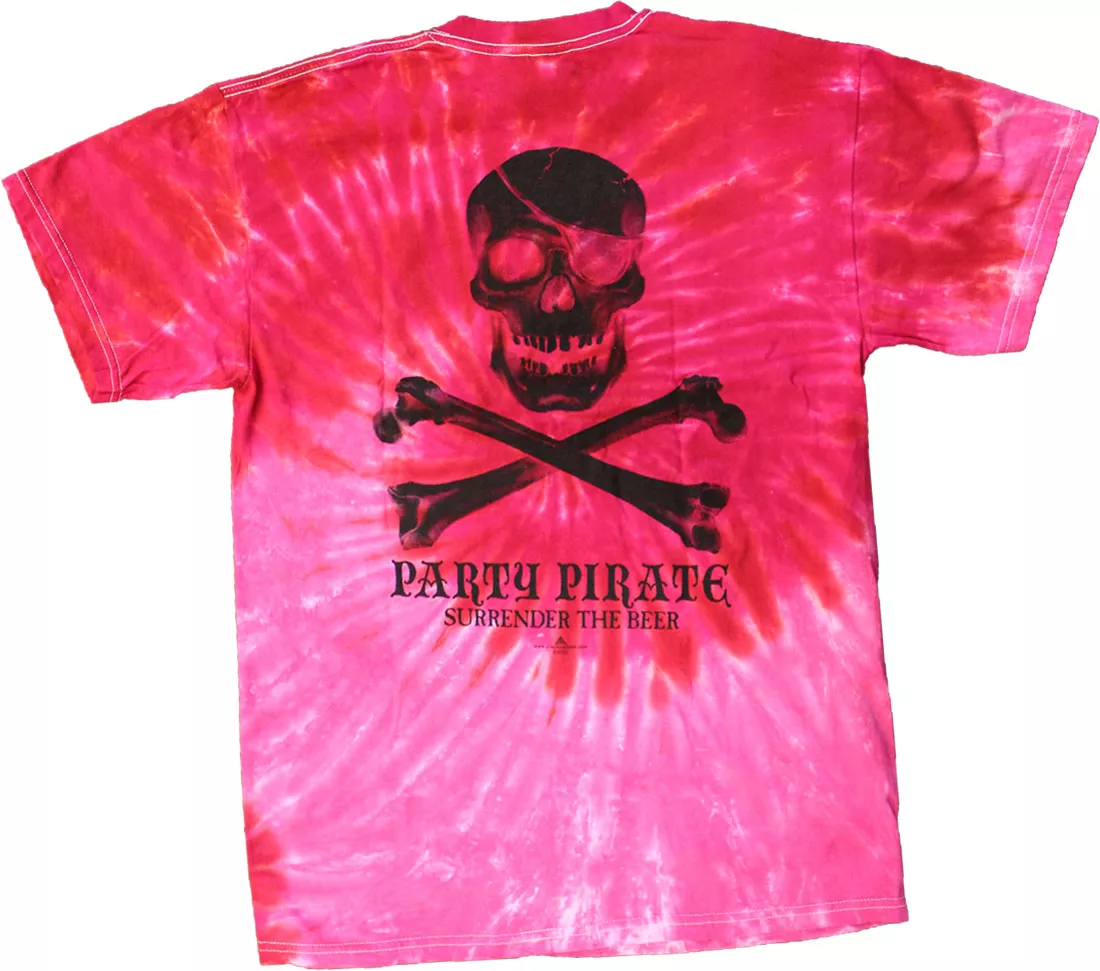 Party Pirate Cotton T-Shirt - M, Red