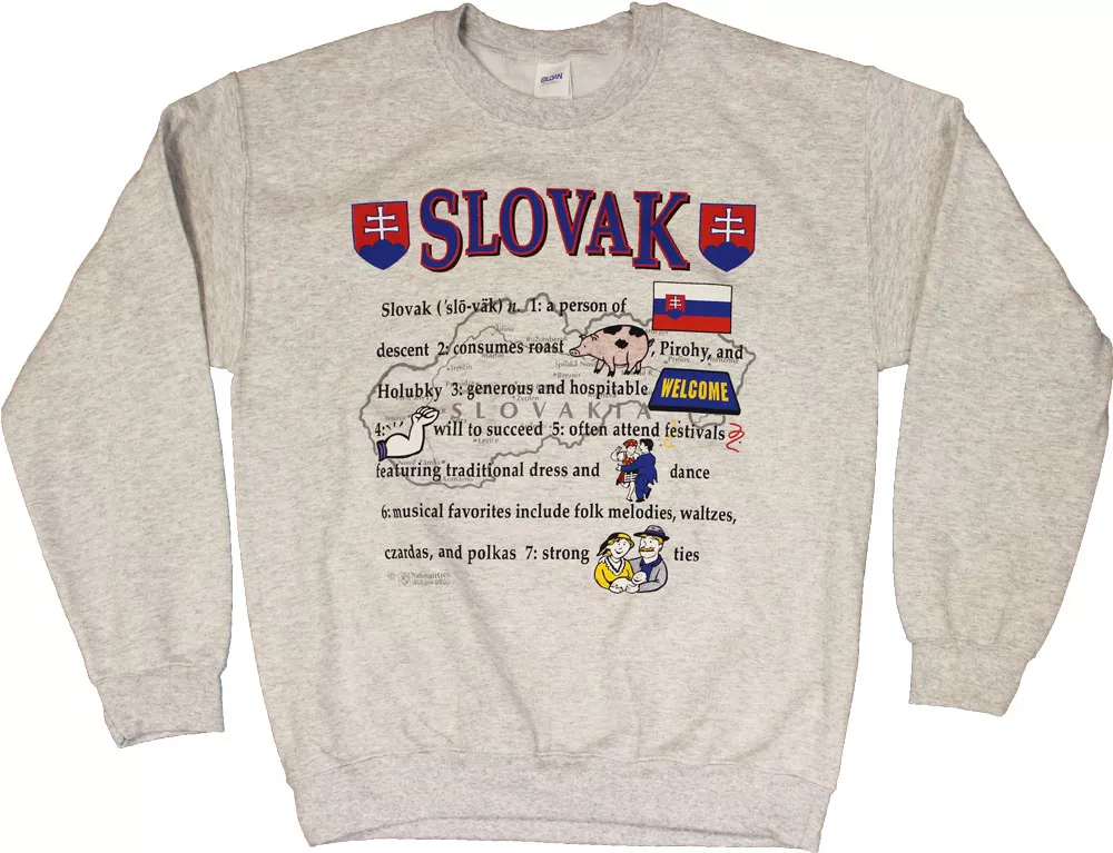 Slovakia National Definition Sweatshirt - S, Gray, Ash