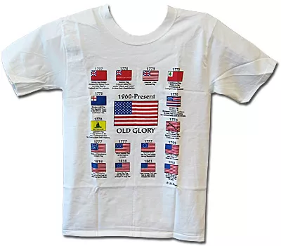 U.S. Flag History T-Shirt - XL, White